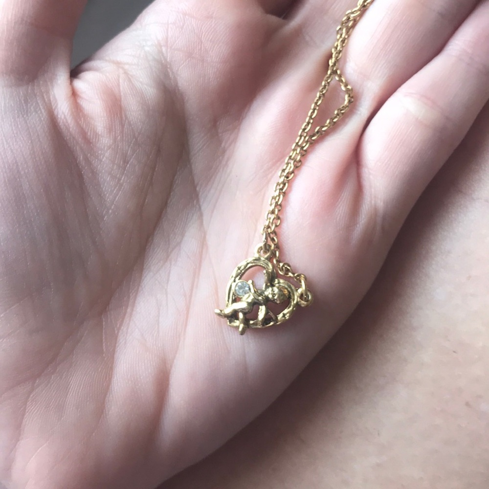 Vintage style Cupid heart necklace